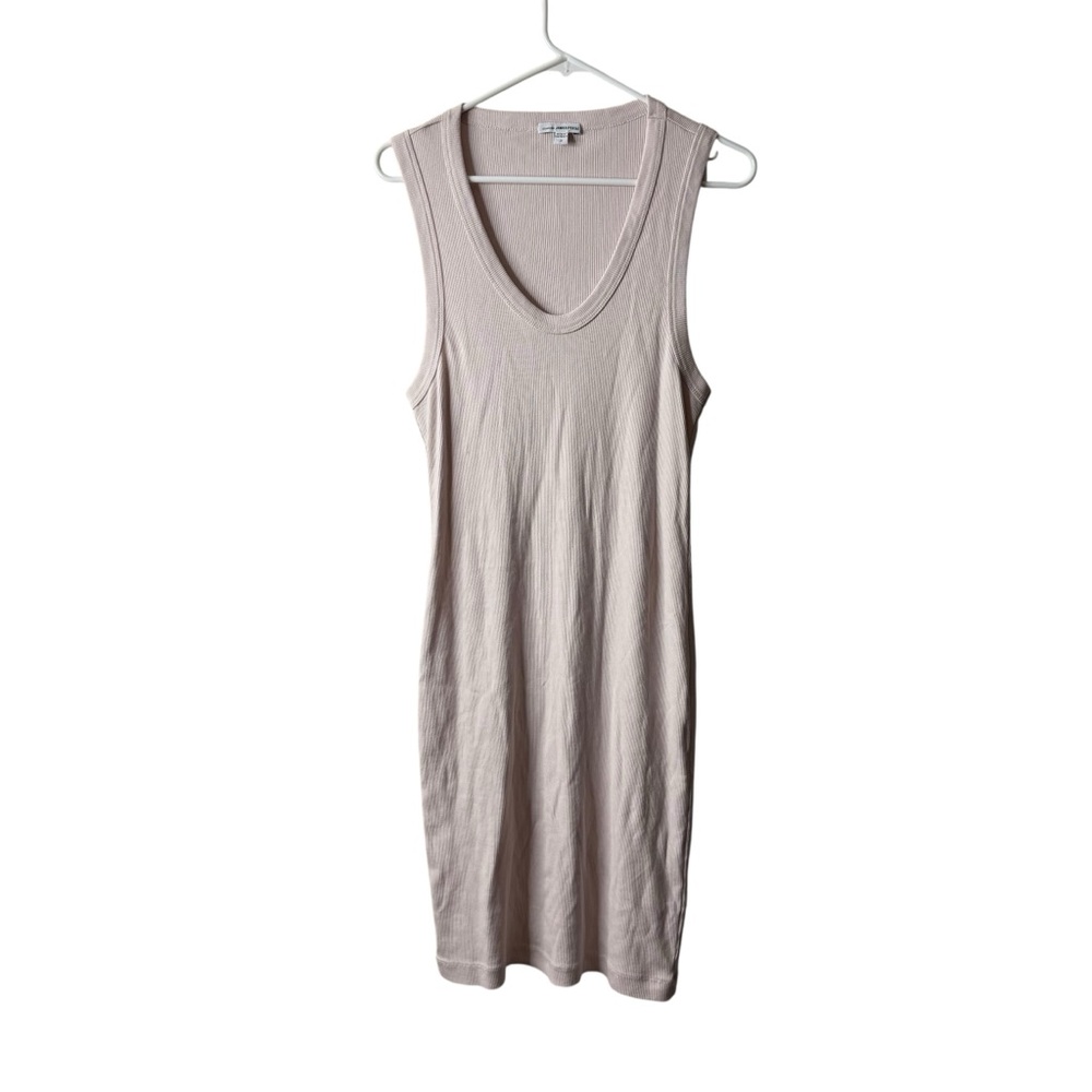 Standard James Perse Pink Ribbed Bodycon Tank Dress 3